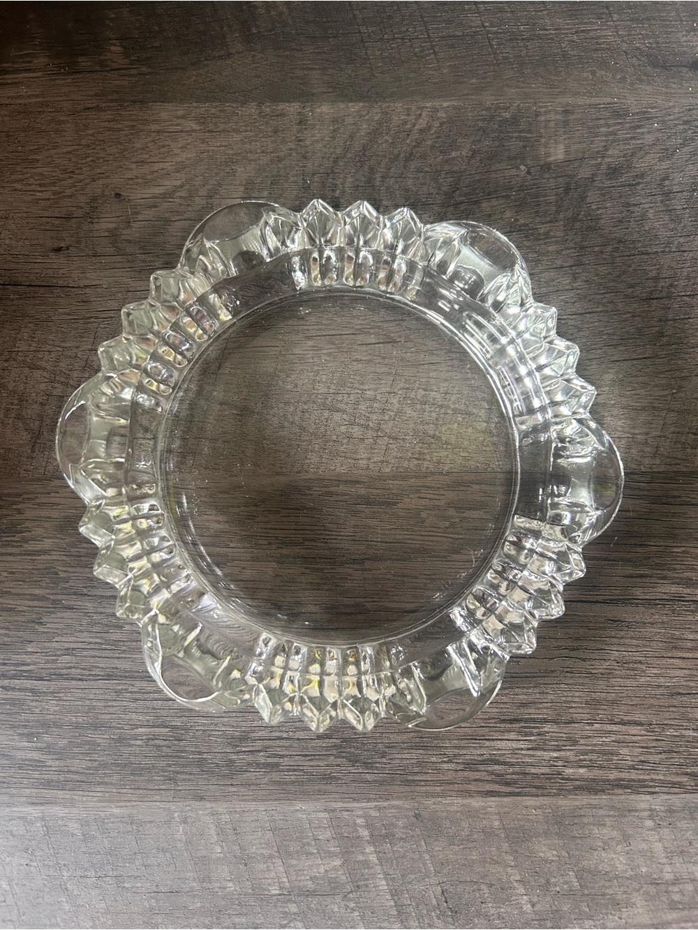 Vintage clear glass ashtray